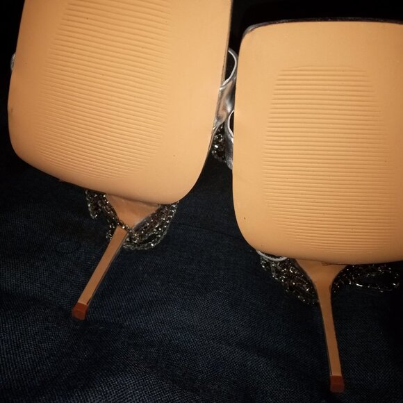 AZALEA WANG " ANGELIC  LAYERS " SILVER EMBELLISHED ANKLE SANDAL(BRAND NEW !!!!! - Picture 6 of 7